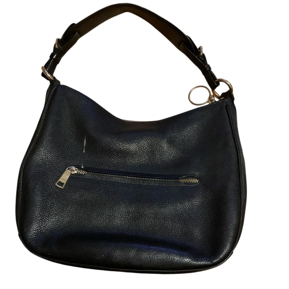 Coach Black Leather Hobo Bag with Crescent Silhouette‎